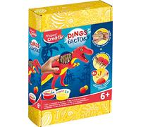 Maped - Set de Manualidades para Niños - Dinos Factory T Rex - a Partir de 6 Años - Ideal para Construir y Moldear - Incluye 1 Esqueleto de Madera, 6 Botes de Pasta Ligera, 3 Ojos y 1 Caja, 907210