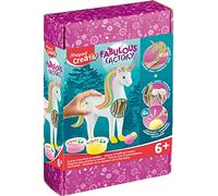 MAPED - Set de Manualidades para Niños - Fabulous Factory Unicornio - A Partir de 6 Años - Ideal para Construir y Moldear - Incluye 1 Esqueleto de Madera, 6 Botes de Pasta Ligera, 3 Ojos y 1 Caja