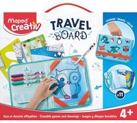 Maped - Set de Manualidades para Niños - Juegos y Dibujos Borrables Animales - Apto a Partir de 4 Años - Incluye 1 Maletín de Tela, 1 Pizarra, 1 Paños, 4 Rotuladores y 11 Fichas de Actividades
