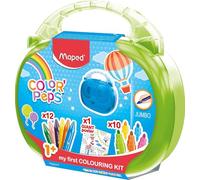 Maped - Set de Manualidades para Niños - Maletín de Coloreado - A Partir de 1 Año - 10 Rotuladores de Colores, 12 Ceras de Colores y 1 Póster Gigante - Fácil de Abrir y Cerrar - Asa para Transporte