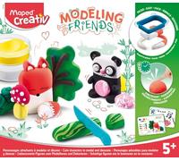 Maped - Set de Manualidades para Niños - Modeling Friends Creativo Adorables - A Partir de 5 Años - Panda y Zorro - Incluye 5 Botes de Masa Endurecedora, 1 Molde, 1 Cuchillo de Plástico y 1 Rotulador