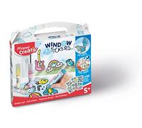 Maped - Set de Manualidades para Niños - Pegatinas para Ventanas - A Partir de 5 Años - Incluye 4 Tubos de Pintura, 1 Tubo Negro para Contornos y 3 Fichas con Plantillas