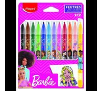 MAPED: Set de rotuladores Barbie, lavables - 12 unidades