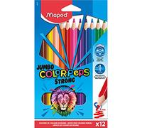 Maped - Lápices de colores Strong Jumbo 863312 - Ergonómicos triangulares, mina 4 mm, 12 unidades