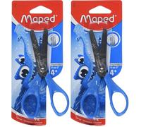Maped - Tijeras Esenciales con Puntas Redondas 13 cm - Infantiles con Anillos Ergonómicos - Cuchillas Graduadas en cm - Escolares a partir de 4 años - Para Guardería y Primaria (Paquete de 2)