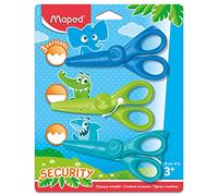 Maped - Tijeras para Niños - Set de Tijeras Infantiles Kidi Craft - Ideales para Aprender a Cortar - Cuchillas Seguras - 3 Diseños con Cortes Diferentes