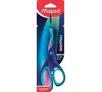 Maped - Tijeras robustas para el hogar y la oficina, 21 cm, asimétricas, azul/turquesa