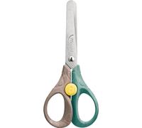 Maped - Tijeras Security Smiling Planet - Tijeras Responsables para Niños - Botón de bloqueo - Anillos 50% Fibra de Madera Certificado FSC - Ergonomía 3D - Hoja de 13 cm de acero inoxidable, puntas