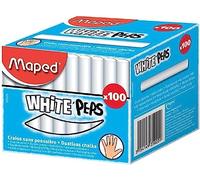 Maped - Tizas Blancas para Aceras - 100 Tizas para Pizarras - Fabricadas con Carbonato de Calcio - Fórmula Libre de Polvo - Mejor Visibilidad