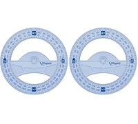 Maped Transportador de Ángulos 360°, Regla Circular 12 cm Diseño Transparente con Graduaciones Precisas, Empuñadura Ergonómica y Centro Indicador, Ideal para Geometría y Material Escolar