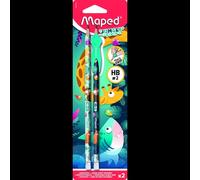 MAPED: Triangle grafito Jungla con grip - HB, 2 piezas