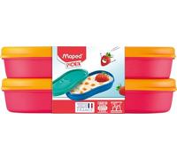 Maped - Tuppers para Tentempiés - Lote de 2 en Color Rosa - Colección Concept Kids - Estructura Compacta con Capacidad para 300 ml - Diseño Estanco para Combinar - Apto para Lavavajillas