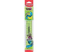 Maped Twist'n Flex - Regla plana, suave, lúdica e irrompible, 20 cm, doble graduación, color verde