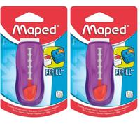 Maped Universal Gom Stick - Goma de goma protegida y recargable, color morado (Paquete de 2)