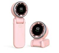 MAPHRWZ 2026 New Portable Foldable Handheld Fan, 100-Speed 4000mAh USB Rechargeable Mini Cooling Fan with Lanyard for Travel Office Outdoor(Pink)