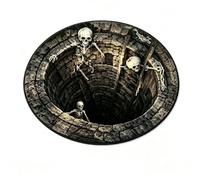 MAPHRWZ 3D Optical Illusion Halloween Rug, Non-Slip Spooky Swirl Floor Mat