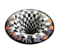 MAPHRWZ 3D Optical Illusion Halloween Rug, Non-Slip Spooky Swirl Floor Mat