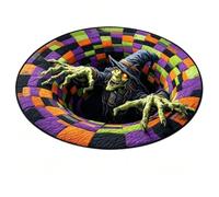 MAPHRWZ 3D Optical Illusion Halloween Rug, Non-Slip Spooky Swirl Floor Mat