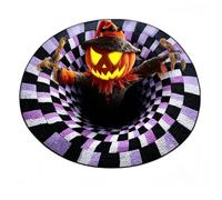 MAPHRWZ 3D Optical Illusion Halloween Rug, Non-Slip Spooky Swirl Floor Mat