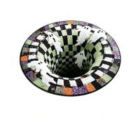 MAPHRWZ 3D Optical Illusion Halloween Rug, Non-Slip Spooky Swirl Floor Mat