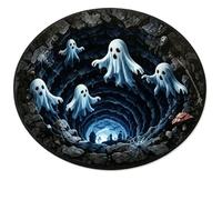 MAPHRWZ 3D Optical Illusion Halloween Rug, Non-Slip Spooky Swirl Floor Mat