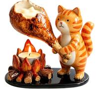 MAPHRWZ Cute Campfire Animal Tea Light Holders, Resin Tabletop Candle Holder Decorations, Candle Holders, Perfect for Home Table Decor and Holiday Gifts