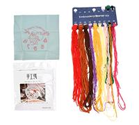 MAPHRWZ Kit de iniciación de bordado para adultos y niños, fácil de usar, tela de lona lavable, hilo de poliéster, juego completo de manualidades con instrucciones paso a paso