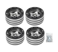 MAPHRWZ para coches sobre orugas RC, bujes de rueda de aleación de aluminio, diseño ponderado para centro de gravedad inferior, resistente a la abrasión, 1,9 pulgadas para modelos (Plata)