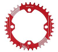 MAPHRWZ para plato de bicicleta, forjado ligero de aleación de aluminio, superficie anodizada, diente negativo positivo de alta precisión, fuerte resistencia al impacto, (36T rojo)