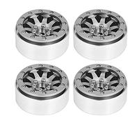 MAPHRWZ para Ruedas de grúa sobre orugas RC 1/10, diseño Beadlock, Resistencia a los Golpes, disipación de Calor, fácil instalación (Plata)