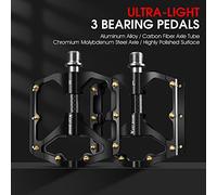 MAPHRWZ Pedales de Bicicleta, Rosca estándar de 14 mm, 3 rodamientos de Alta Velocidad, Eje de Acero al Cromo-molibdeno, Superficie Altamente Pulida, Textura Suave, Cuerpo de (Roja)