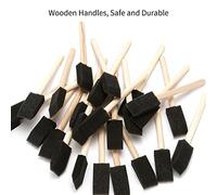 MAPHRWZ Pinceles de esponja para manualidades, arte de espuma, pintura de muebles, 25 piezas con mangos de madera, tamaño de pincel de 25 mm