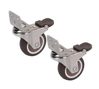 MAPHRWZ Rueda con soporte en L, 2 uds., con freno, goma TPE duradera, Metal, rotación de 360 grados, placa giratoria Flexible de bajo ruido