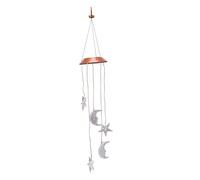 MAPHRWZ Solar Wind Chimes Lights, Color Changing LED Garden Decor, Star Moon Shape, for Outdoor, Indoor, Patio, Lawn, Hanging Ornament with 5 Colors