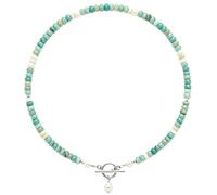 MAPHRWZ Turquoise Necklace for Women, Featuring a Freshwater Pearl Pendant