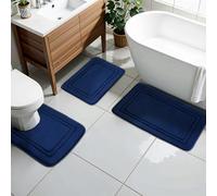 Mapille Alfombra de Baño de 3 Piezas, 50 x 80 cm, Alfombra de Microfibra Suave Antideslizante y Alfombra Baño en Forma de U, Cómoda Alfombra de Ducha Absorbente Agua, Lavable a Máquina