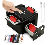 Mapille Barajador de Cartas Automático,Mezclador de Cartas Eléctrico,Card shuffler para 1-2 Barajas,Automático y Manual,Recargable 2400mAh,para Póquer Blackjack Texas Hold'em (M5L-B)
