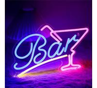 Mapille Letrero LED "Bar", Cartel LED Neon USB 5V, 10 Niveles de Brillo, Luz de Neon Decorativa para Bar, Restaurante, Club, Fiesta, Cócteles, Casa
