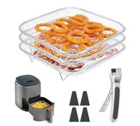 Mapille Rejilla Air Fryer Cuadrada, 20cm Rejilla para Freidora de Aire de Acero Inoxidable Compatible con COSORI [5,5L, 6L, 6,4L], Accesorios Freidora de Aire Cuadrada, Cesta para freidora de Aire