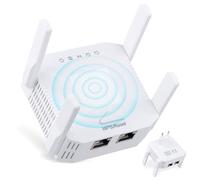 Mapille Repetidor WiFi Potente 1200Mbps, Extensor WiFi Doble Banda 2,4GHz y 5GHz, Amplificador WiFi con 4 Antenas Externas, Cobertura 360° para Casa, Modo Repetidor/Ap/Router