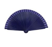 MAPIMANIA - abanicos de Madera Plegables para Bolso Lacado Azul, Plegable Abanico pequeño Bolso Pintado a Mano, Mini Ventilador de Mano para Boda