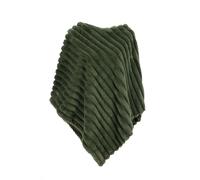 MAPIMANIA - Capa Mujer Invierno Elegante de Piel Sintetica Color Verde con Trama de Rayas, Capa invitada Boda, Ponchos y Capas de Punto para Mujer, Abrigo Pelo Mujer