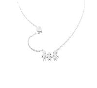 MAPIMANIA - Collar mujer y hombre personalizado color plata, cadena acero inoxidable con colgante familia, regalos originales