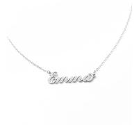 MAPIMANIA - Collar nombre personalizado Emma mujer en acero inoxidable color plata, regalo cumpleaños original, collares personalizados