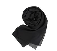 MAPIMANIA - Estolas Negro de mujer para bodas Made in Italy, chal elegante para vestido de fiesta, pashmina de verano 200x80 en chiffon