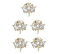 Maple Lapel The Tote Bag Thanksgiving Pins and Brooches Snap Button Closure Hollow out Butterfly Clothes Fastener Clasp Leaf Pin Gold Crystal Glass