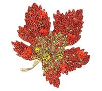 Maple Leaf Brooch Collar Fashion Jewelry Pin Unique Trendy Costume Trim Boutonniere Rhinestone Women Giving Dog Memorial Decor Ladies Fall Brooches Blue Alloy