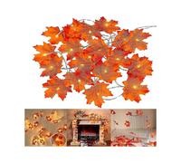 Maple Leaf String Lights, Autumn Maple Leaf Garland 6m Battery Powered String Lights Christmas Decoration,2 pcs, 40 String Lights