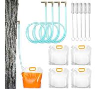 Maple Tools, Sap Tubing Brush Drill Taps, Sap Tapping Kit with Spiles, Beginner Hobbyists Collecting Storing, Filtering Organic Production, Steel Silver