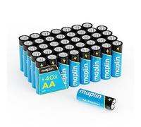 Maplin 40 Pilas alcalinas AA LR6 de 1,5 V, 10 años de Vida útil de Alto Rendimiento
